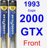 Front Wiper Blade Pack for 1993 Eagle 2000 GTX - Hybrid