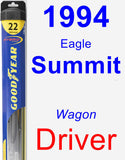 Driver Wiper Blade for 1994 Eagle Summit - Hybrid