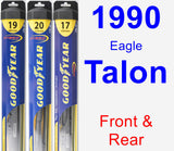 Front & Rear Wiper Blade Pack for 1990 Eagle Talon - Hybrid