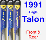 Front & Rear Wiper Blade Pack for 1991 Eagle Talon - Hybrid