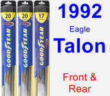 Front & Rear Wiper Blade Pack for 1992 Eagle Talon - Hybrid