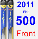 Front Wiper Blade Pack for 2011 Fiat 500 - Hybrid