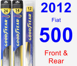 Front & Rear Wiper Blade Pack for 2012 Fiat 500 - Hybrid