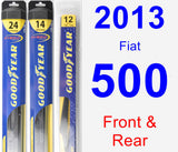 Front & Rear Wiper Blade Pack for 2013 Fiat 500 - Hybrid