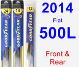 Front & Rear Wiper Blade Pack for 2014 Fiat 500L - Hybrid