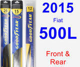 Front & Rear Wiper Blade Pack for 2015 Fiat 500L - Hybrid