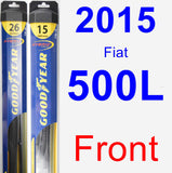Front Wiper Blade Pack for 2015 Fiat 500L - Hybrid