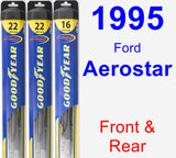 Front & Rear Wiper Blade Pack for 1995 Ford Aerostar - Hybrid