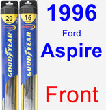 Front Wiper Blade Pack for 1996 Ford Aspire - Hybrid