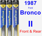 Front & Rear Wiper Blade Pack for 1987 Ford Bronco II - Hybrid