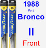 Front Wiper Blade Pack for 1988 Ford Bronco II - Hybrid