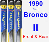 Front & Rear Wiper Blade Pack for 1990 Ford Bronco II - Hybrid