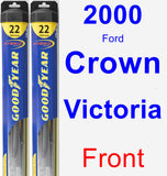 Front Wiper Blade Pack for 2000 Ford Crown Victoria - Hybrid