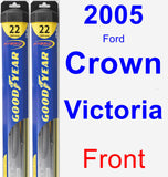Front Wiper Blade Pack for 2005 Ford Crown Victoria - Hybrid