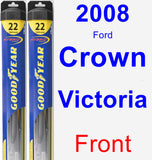 Front Wiper Blade Pack for 2008 Ford Crown Victoria - Hybrid