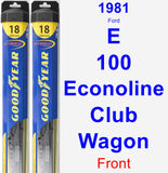 Front Wiper Blade Pack for 1981 Ford E-100 Econoline Club Wagon - Hybrid