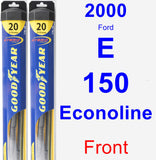 Front Wiper Blade Pack for 2000 Ford E-150 Econoline - Hybrid