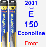 Front Wiper Blade Pack for 2001 Ford E-150 Econoline - Hybrid