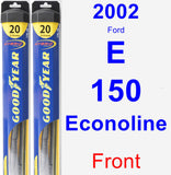 Front Wiper Blade Pack for 2002 Ford E-150 Econoline - Hybrid