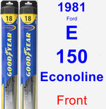 Front Wiper Blade Pack for 1981 Ford E-150 Econoline - Hybrid