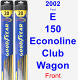 Front Wiper Blade Pack for 2002 Ford E-150 Econoline Club Wagon - Hybrid