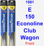 Front Wiper Blade Pack for 1981 Ford E-150 Econoline Club Wagon - Hybrid