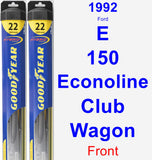 Front Wiper Blade Pack for 1992 Ford E-150 Econoline Club Wagon - Hybrid