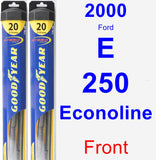 Front Wiper Blade Pack for 2000 Ford E-250 Econoline - Hybrid