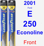 Front Wiper Blade Pack for 2001 Ford E-250 Econoline - Hybrid