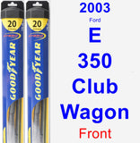 Front Wiper Blade Pack for 2003 Ford E-350 Club Wagon - Hybrid