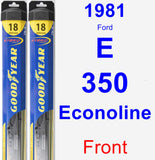 Front Wiper Blade Pack for 1981 Ford E-350 Econoline - Hybrid