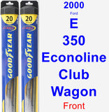 Front Wiper Blade Pack for 2000 Ford E-350 Econoline Club Wagon - Hybrid