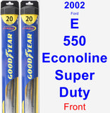 Front Wiper Blade Pack for 2002 Ford E-550 Econoline Super Duty - Hybrid