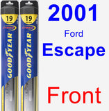 Front Wiper Blade Pack for 2001 Ford Escape - Hybrid