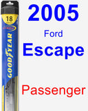 Passenger Wiper Blade for 2005 Ford Escape - Hybrid