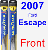 Front Wiper Blade Pack for 2007 Ford Escape - Hybrid