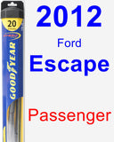 Passenger Wiper Blade for 2012 Ford Escape - Hybrid