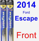 Front Wiper Blade Pack for 2014 Ford Escape - Hybrid