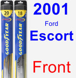 Front Wiper Blade Pack for 2001 Ford Escort - Hybrid