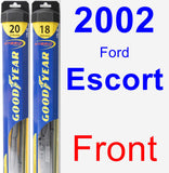 Front Wiper Blade Pack for 2002 Ford Escort - Hybrid