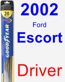 Driver Wiper Blade for 2002 Ford Escort - Hybrid