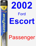 Passenger Wiper Blade for 2002 Ford Escort - Hybrid