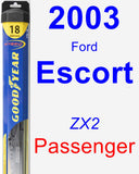 Passenger Wiper Blade for 2003 Ford Escort - Hybrid