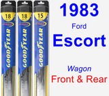 Front & Rear Wiper Blade Pack for 1983 Ford Escort - Hybrid