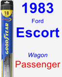 Passenger Wiper Blade for 1983 Ford Escort - Hybrid