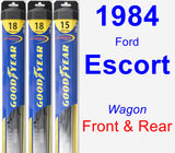 Front & Rear Wiper Blade Pack for 1984 Ford Escort - Hybrid