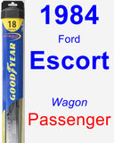 Passenger Wiper Blade for 1984 Ford Escort - Hybrid
