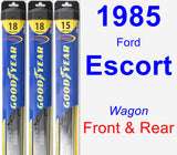 Front & Rear Wiper Blade Pack for 1985 Ford Escort - Hybrid