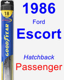 Passenger Wiper Blade for 1986 Ford Escort - Hybrid