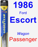 Passenger Wiper Blade for 1986 Ford Escort - Hybrid